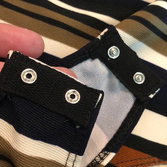 ASOPH Size 3X Peek-A-Boo Striped Wrap V-Neck Bodysuit Subdued Colors $48 NEW - Picture 11 of 11